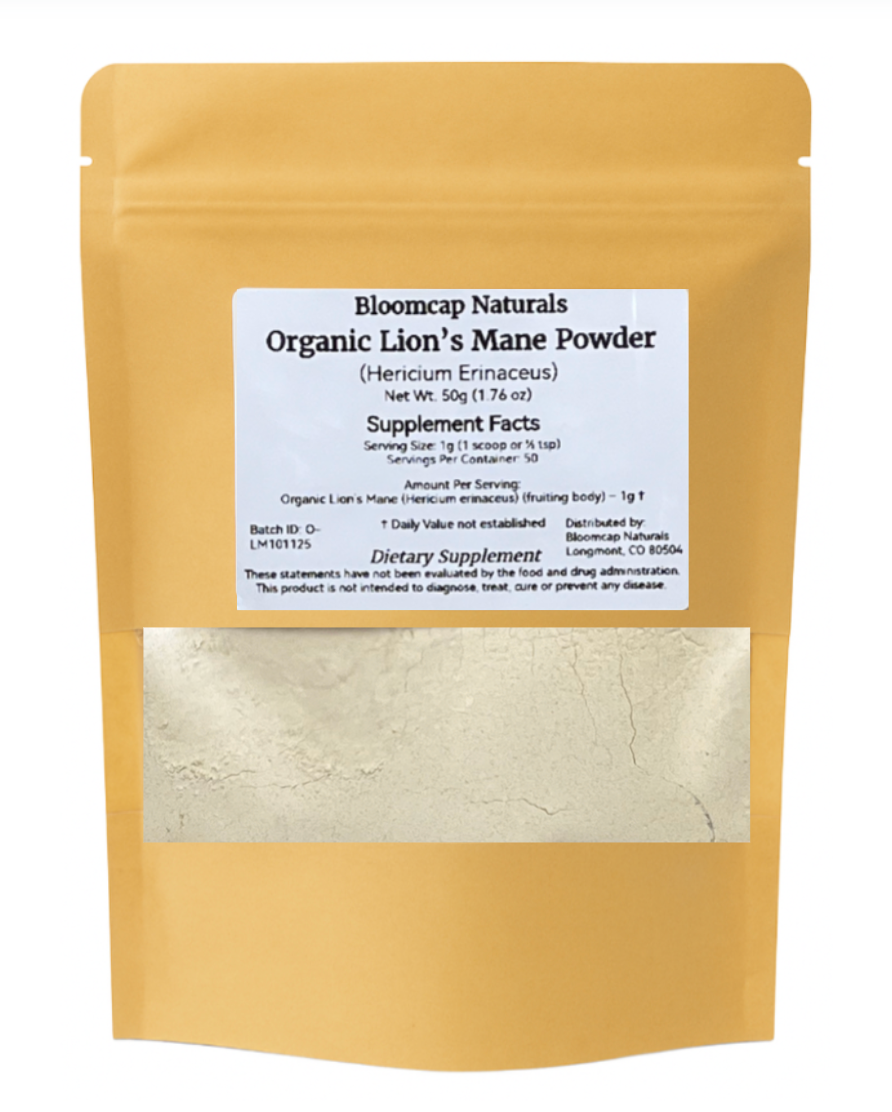 Pure Organic Lion's Mane Powder- No Fillers, No Mycelium